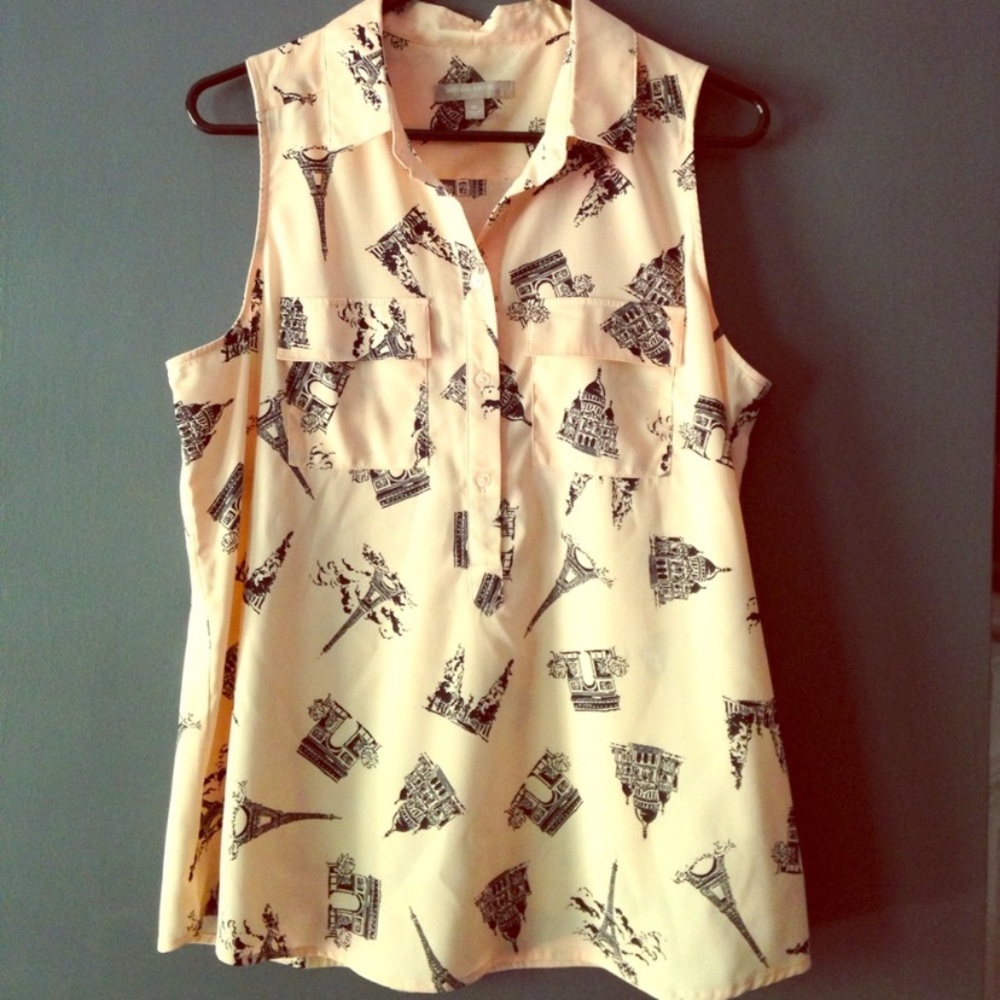 Banana Republic paris print blouse